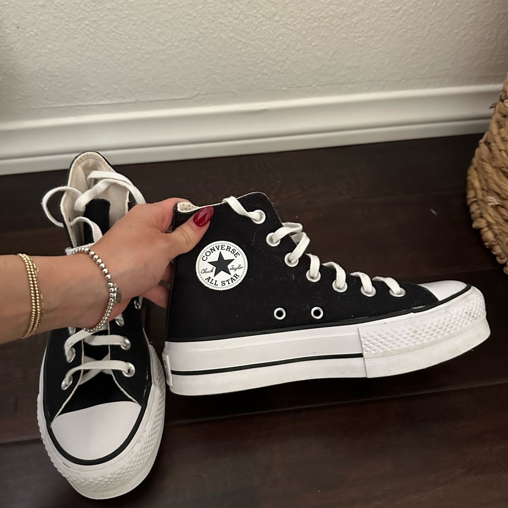 Converse Women's Black and White High-Top Sneakers